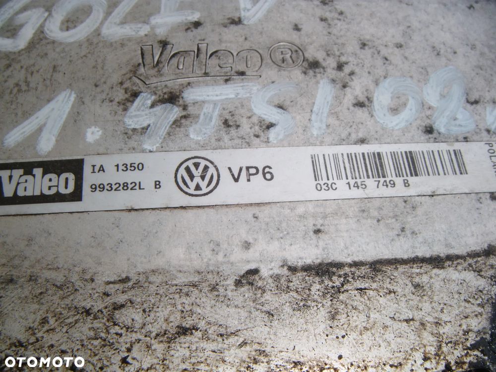 vw golf V 1.4 tsi 08r kolektor ssący- intercooler 6123401327 - 2