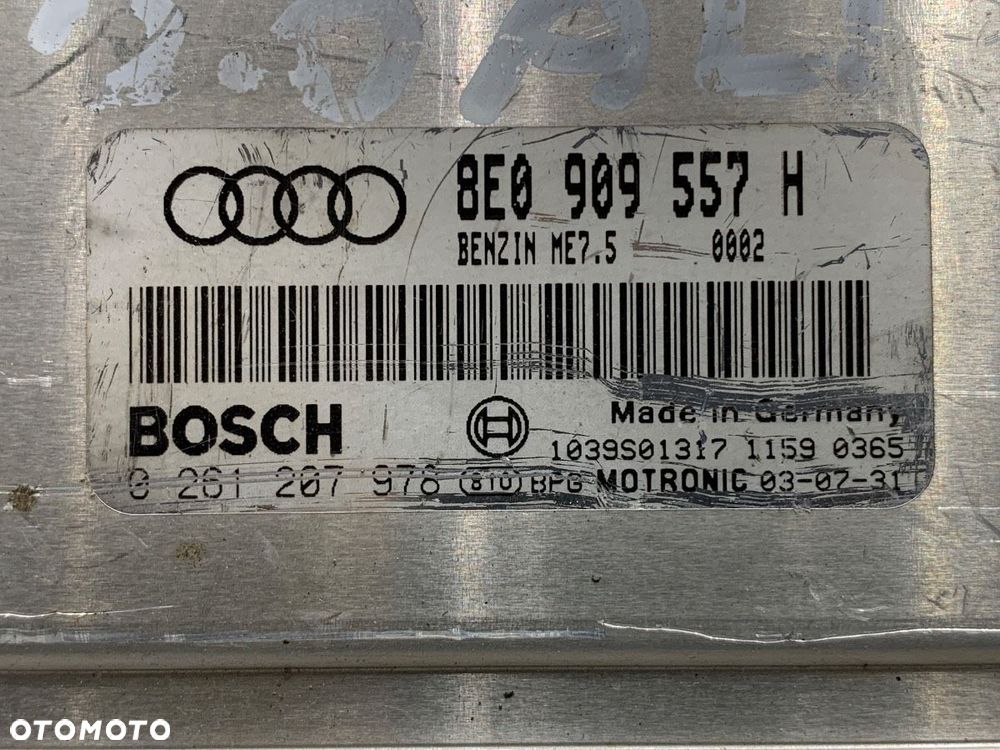 KOMPUTER SILNIKA  AUDI A4 B6 (8E2) 2000 - 2005 2.0 96 kW [130 KM] benzyna 2000 - 2004 8E0909557H - 4