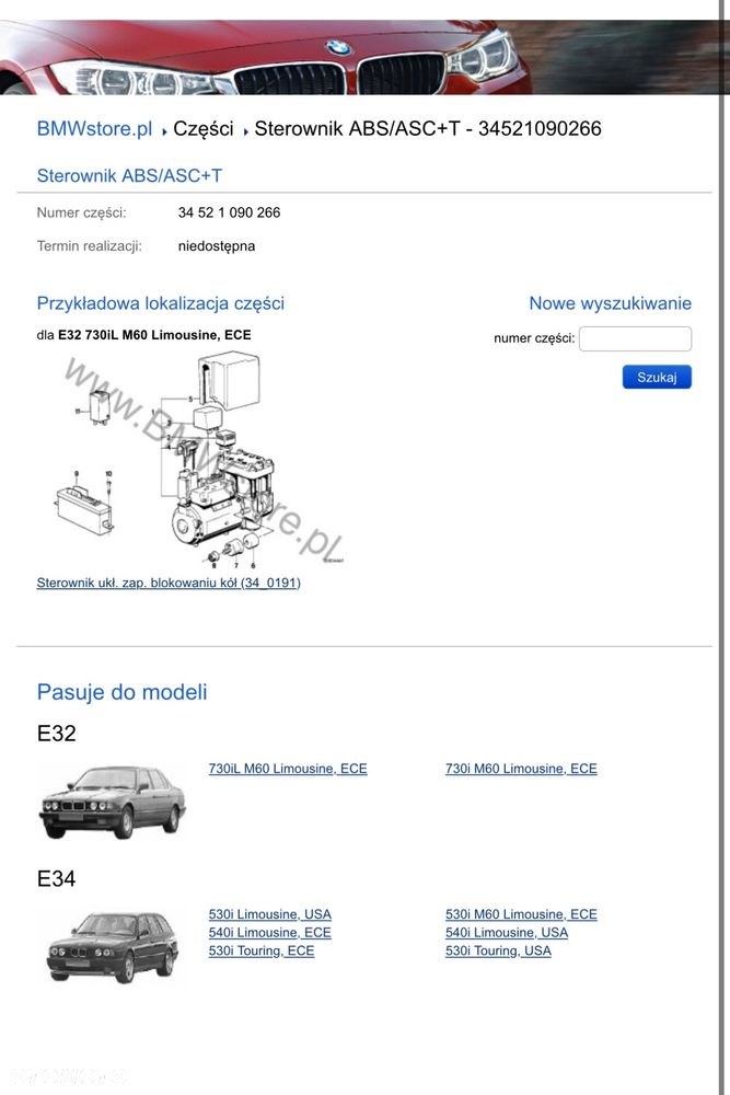Sterownik abs asc+t e34 e32 Bosch 0265106054 / 1090266 - 3