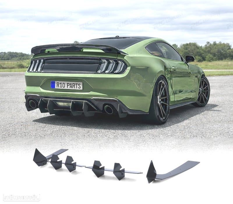 DIFUSOR FORD MUSTANG 15-17 PRETO BRILHANTE - 1