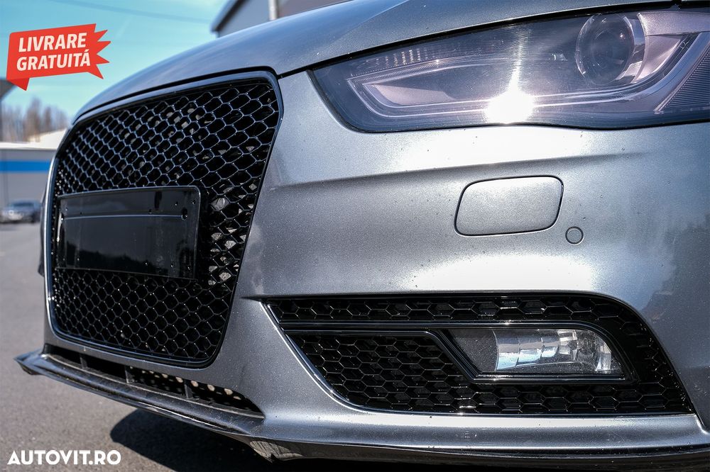 Grile Proiector Audi A4 B8 facelift (2012-2015) RS4 Design Negru Lucios- livrare gratuita - 10
