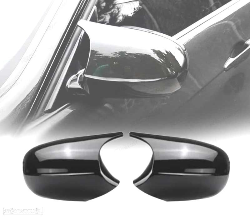 CAPAS DOS ESPELHOS BMW E90 E91 E92 E93 E81 E87 E82 E83 LCI LOOK M4 PRETO BRILHANTE - 1