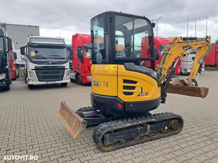 Sany sy26u miniexcavator cu doua cupe si lama tip buldozer - 3