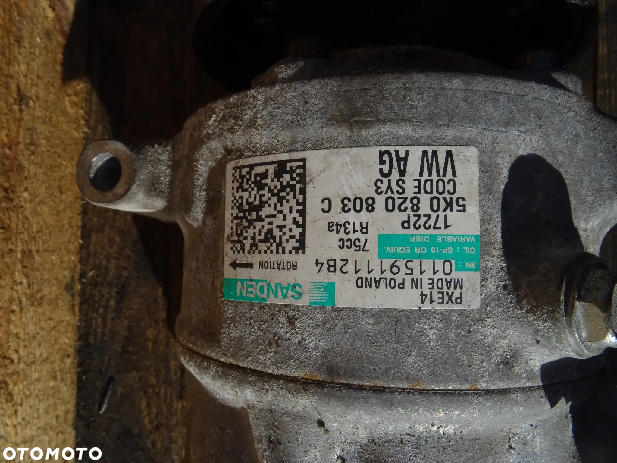 SPRĘŻARKA KLIMATYZACJI SKODA FABIA II 1.2 TSI AUDI VW CBZ 5K0820803C - 2