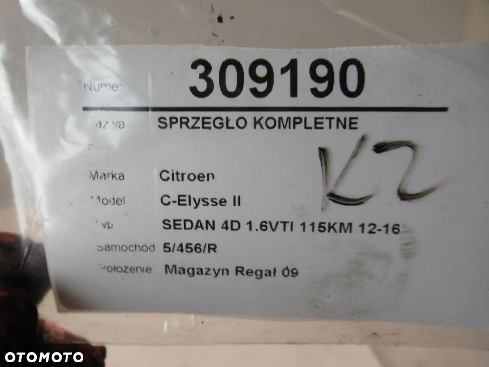 SPRZĘGŁO KOMPLETNE  CITROEN C-ELYSEE (DD_) 2012 - 2022 1.6 VTi 115 85 kW [115 KM] benzyna 2012 - - 7