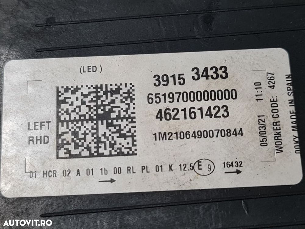 Far Stanga Opel Crossland Facelift 2020 - 2025 SUV 4 Usi (1359) LED Adaptiv 39153433 - 3