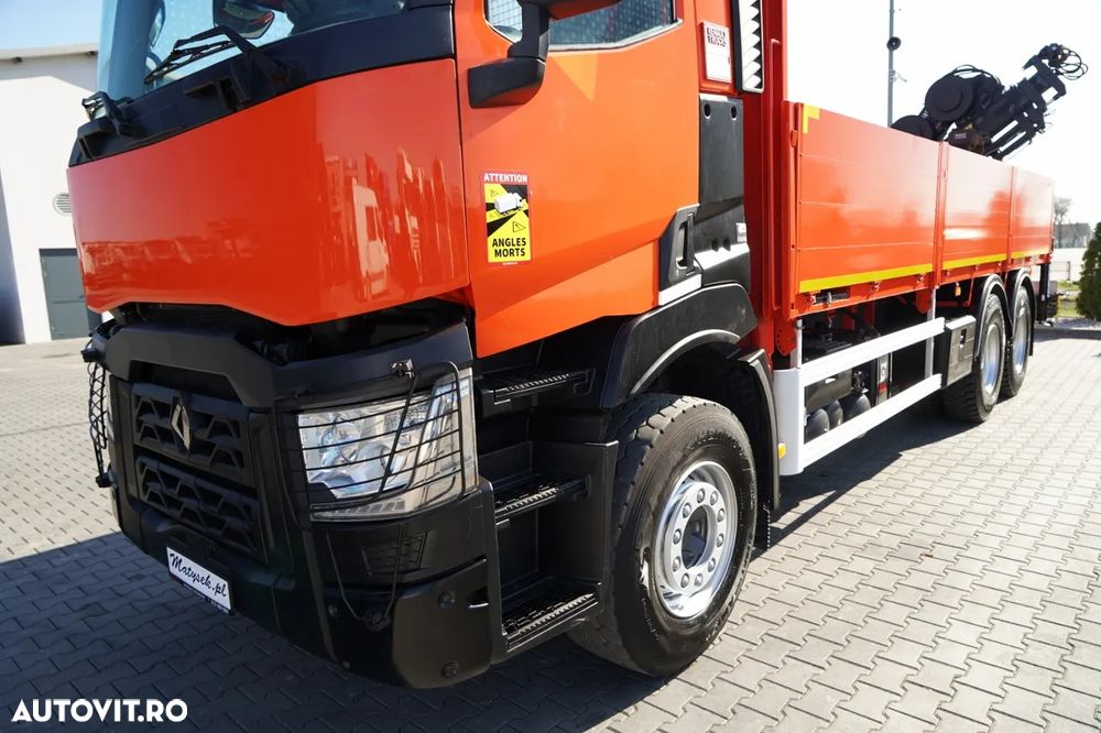 Renault C 430 / 6x4 / LIVRARE 6.7 M + CUPTOR HIAB 166 ES-4 / EXTENSIE 12.5 M / RADIOCOMANDĂ / FURCĂ / ROTATOARE - 13