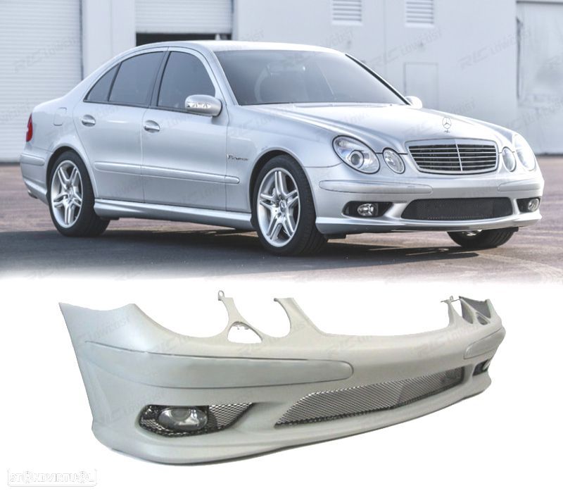 PARACHOQUES DIANTEIRO MERCEDES W211 02-06 LOOK AMG + FAROIS DE NEVOEIRO - 1