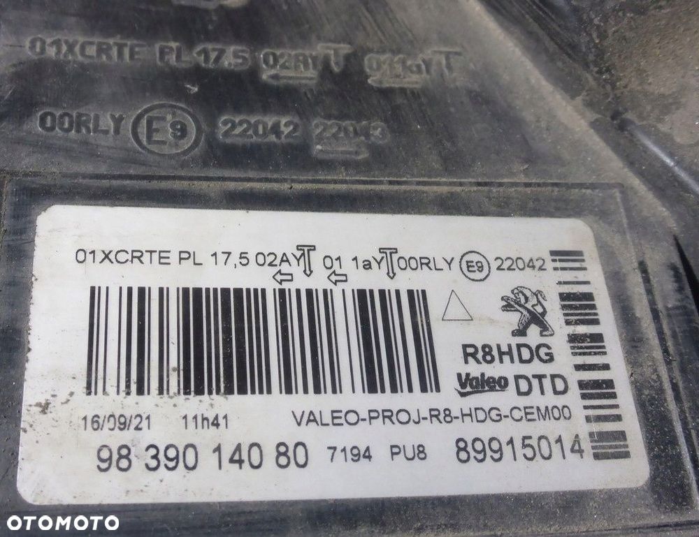 Peugeot 508 Reflektor Prawy 89915014 - 15