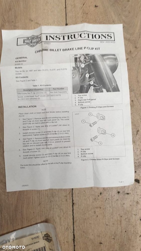 Chromowane uchwyty przewodu hamulcowego Harley Davidson 92006-05 - 2