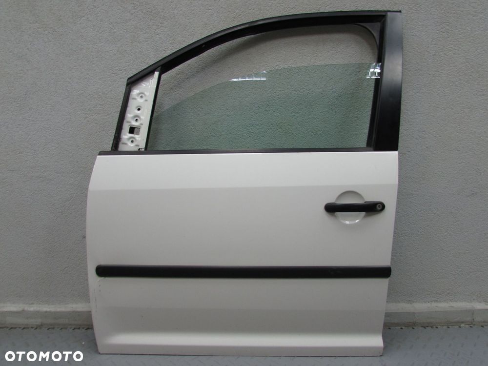 VW CADDY III 2K5 04-15 DRZWI PRZOD LEWE PODNOSNIK SZYBA ZAMEK KPL BIALY - 1
