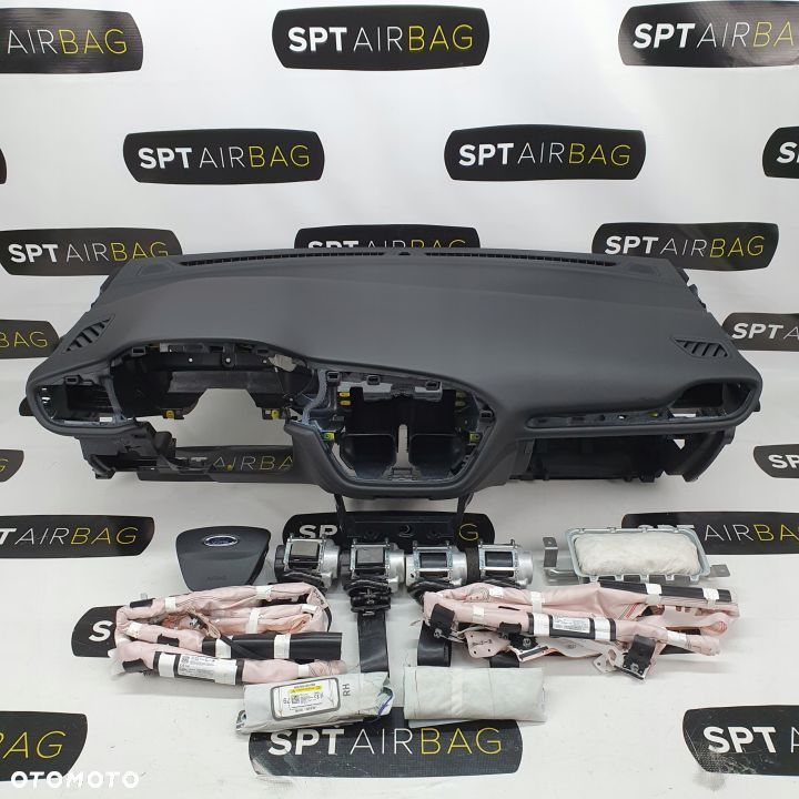 FORD FIESTA MK8 DESKA ROZDZIELCZA KONSOLA KOKPIT PULPIT PODUSZKI AIRBAG AIR BAG PASY KURTYNY KIT SET - 1