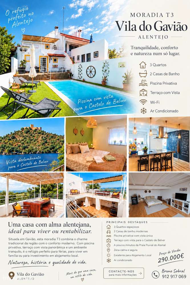 Moradia T3 com piscina e garagem em Gavião