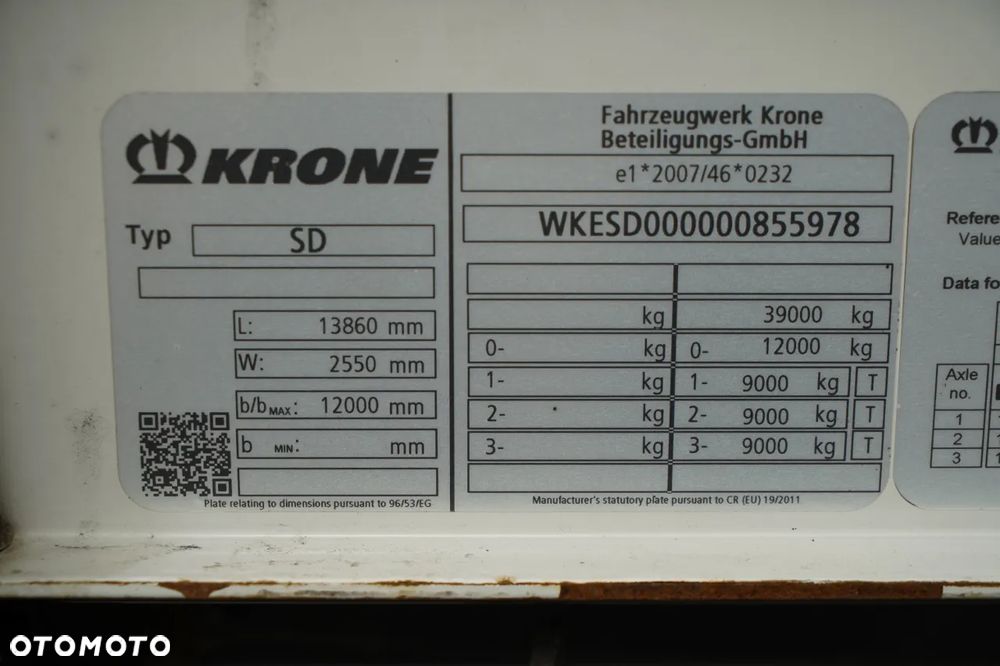 Krone FIRANKA / STANDARD / OŚ PODNOSZONA / - 27