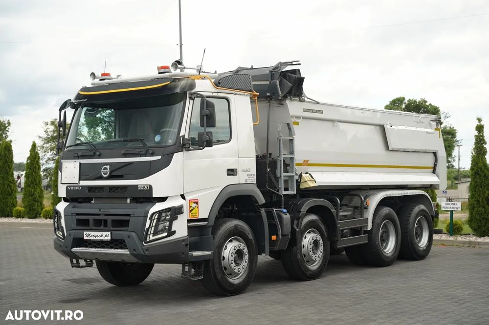 Volvo FMX 460 / 8x4 / BASCULATOR SPATE / CLAPETĂ HIDRAULICĂ / I-SHIFT / PERDĂ ELECTRICĂ / EURO 6 / - 9