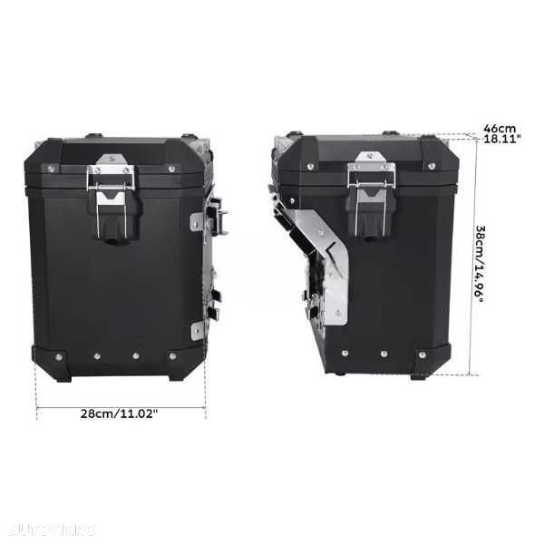SET Cutii Genti Laterale Sidecase Aluminiu 48L pentru BMW GS R1200 R1250 F850 F900 A273BLACK - 3