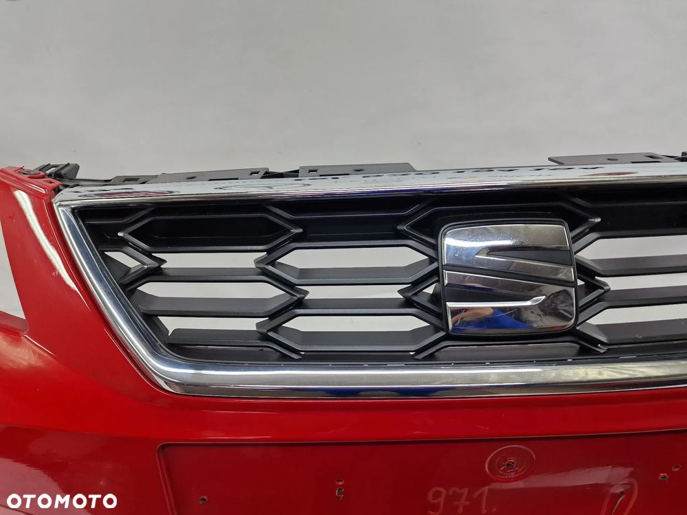 SEAT LEON 3 III 5F0 LIFT FR 16- KOMPLETNY ZDERZAK PRZEDNI PRZÓD + GRILL + KRATKA ŚRODKOWA , ŁADNY , KOLOR CZERWONY , NR 5F0807221AB / 5F0807221AJ , NR AUKCJI NZ971 - 17