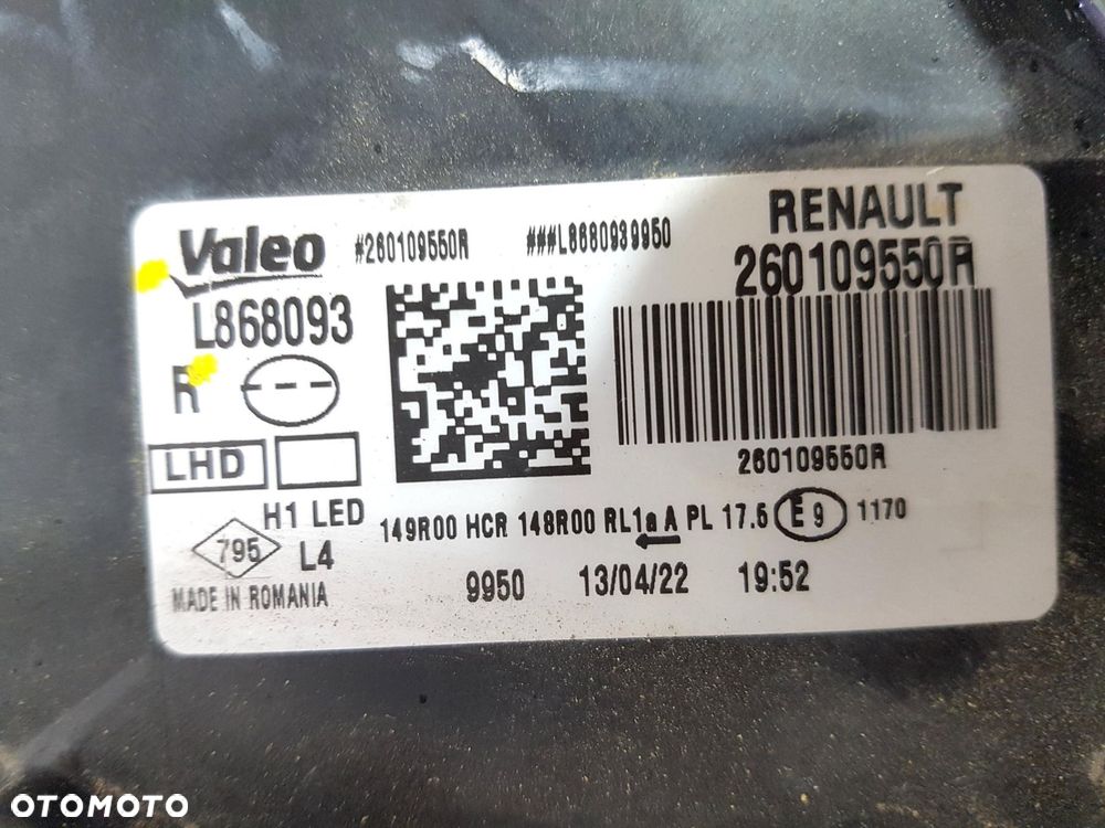 DACIA DUSTER II 2 LIFT LAMPA PRZÓD PRZEDNIA FULL LED PRAWA 260109550R EURO - 6