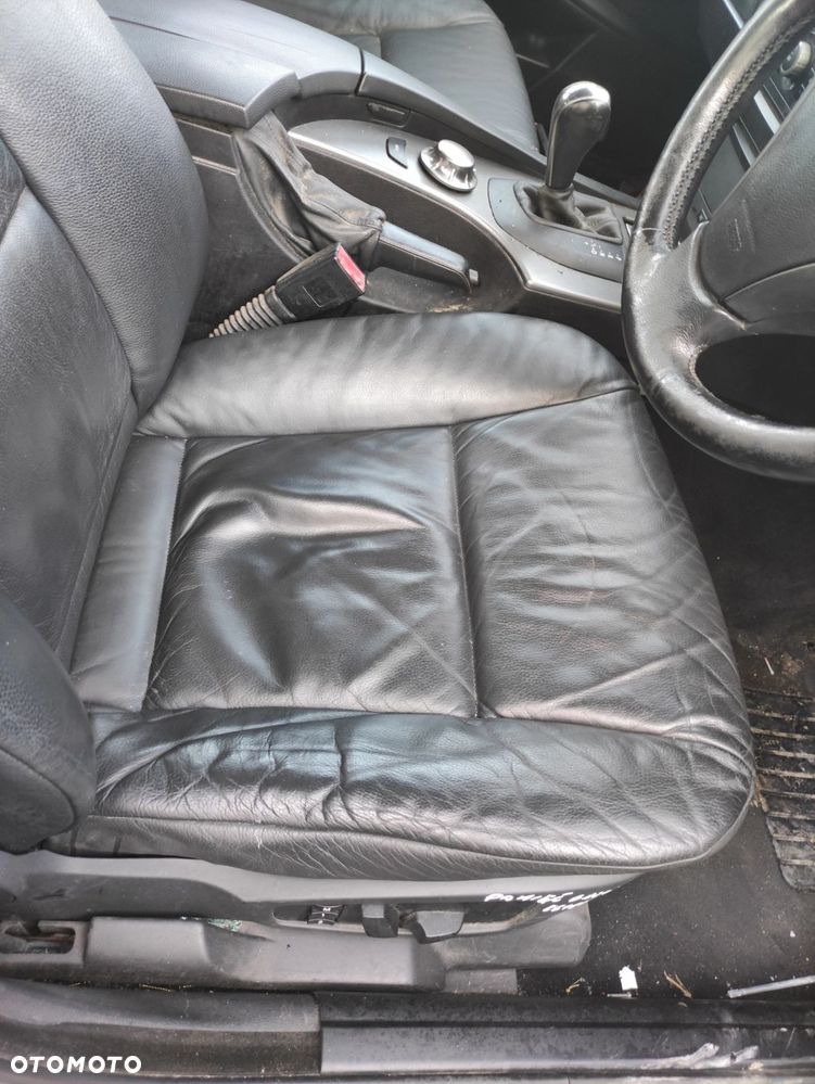 FOTEL PRAWY PRZÓD PRZEDNI BMW E60 E61 CZARNA SKÓRA GRZANY PAMIĘĆ - 2