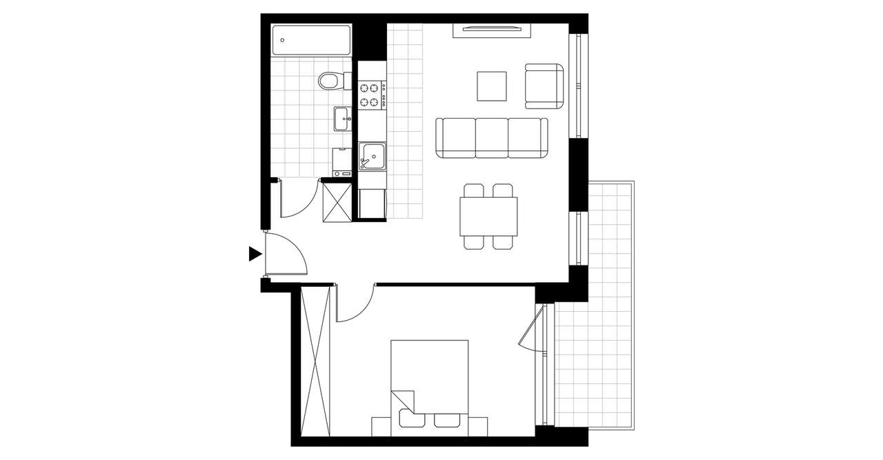 2-pokojowe mieszkanie 47m2 + balkon Bezpośrednio - Pełny obrazek: 4/24