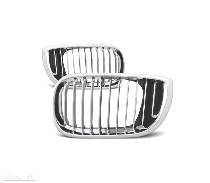 GRELHAS FRONTAIS BMW E46 BERLINA TOURING 01-05 CROMADA - 1
