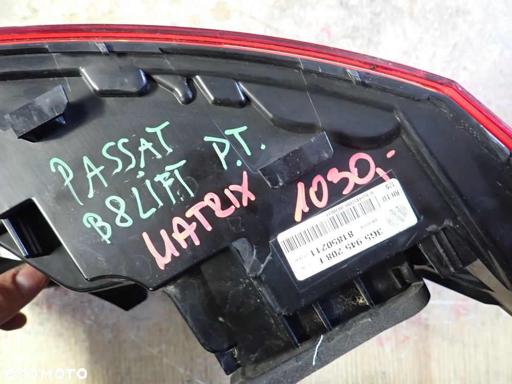 VW PASSAT B8 LIFT MATRIX SEDAN LAMPA PRAWY PRAWA TYŁ TYLNA EUROPA 3G5945208F - 4