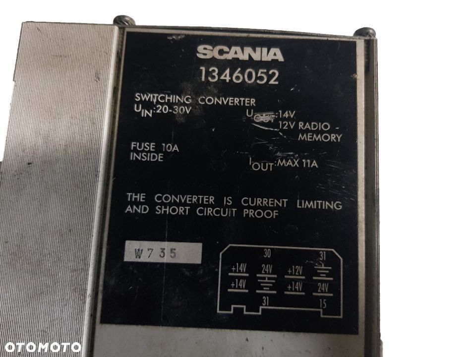 PRZETWORNICA CONVERTER NAPIĘCIA 1346052 SCANIA 4 12V 24V 11A 10A - 1