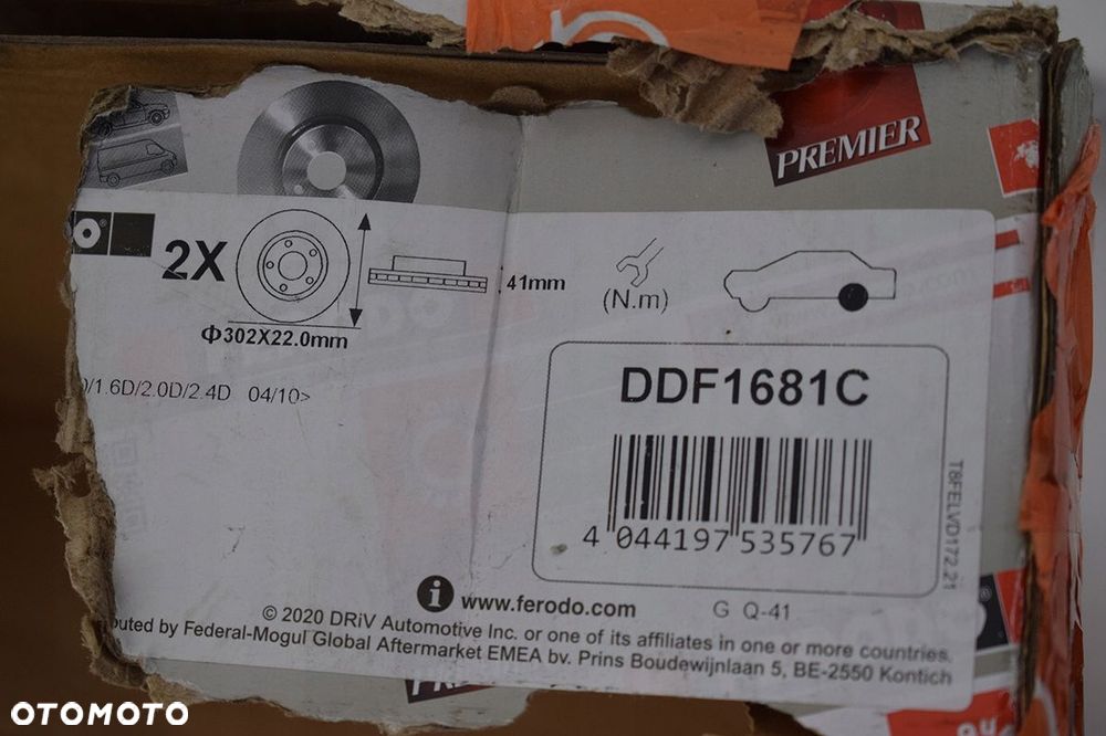 tarcze hamulcowe przód volvo s60 ii v60 i ddf1680c-1 ferodo - 10