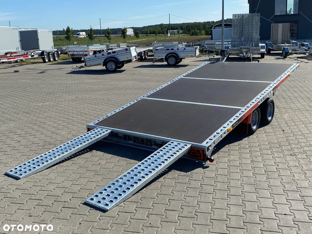 TA-NO DOSTAWA! Przyczepa laweta Gravity wym. 400x200, uchylna grawitacyjnie, SPAWANA, FULL LED, ryglowane najazdy HIT! - 7