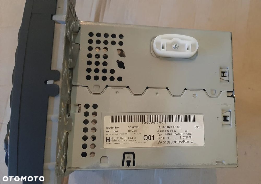 Radio Nawigacja MERCEDES W169 A1698704989    A2038270062 - 3