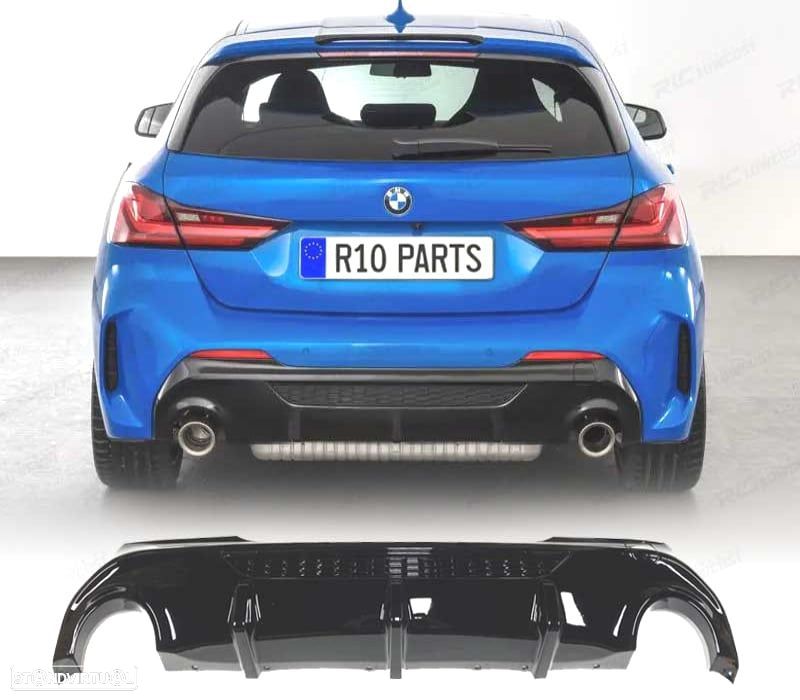 DIFUSOR BMW F40 19- LOOK 135I PRETO BRILHANTE - 1