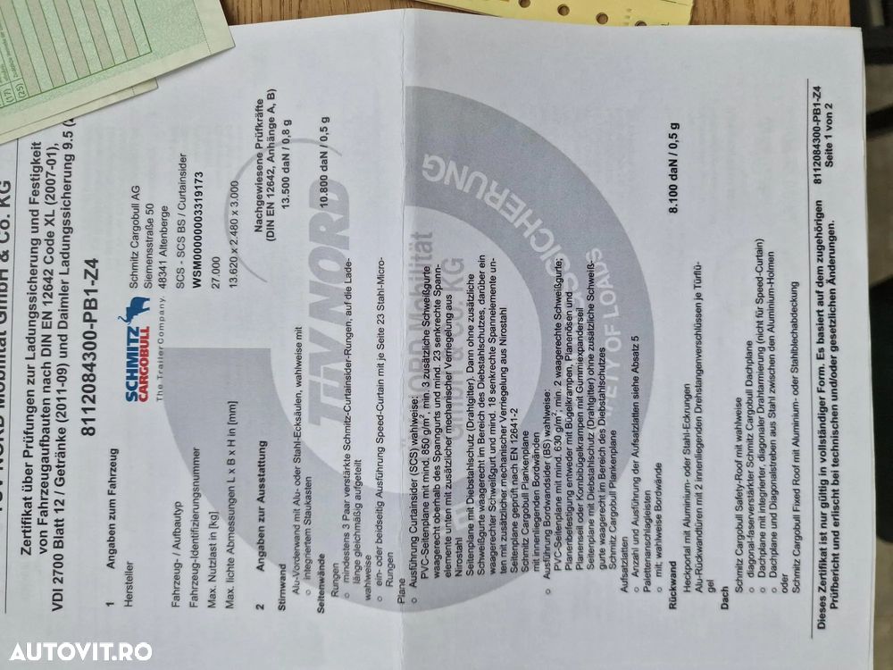 Schmitz Cargobull SCB S3T+STIVUITOR detasabil HIAB 2,5tone, 2018, AXA VIRATOARE, 13,6m lungime, usi spate, deschideri laterale, Anv 80% bune, rulata doar in Germania, posibilitate leasing 4 ani, SUPER PRET semiremorca+stivuitor-20.900 EUR+Tva - 35