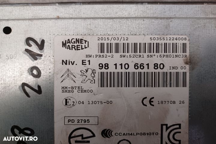 Modul control radio 9811066180 MMI 9811066180 Peugeot 208 1 [2012 - 2 - 5