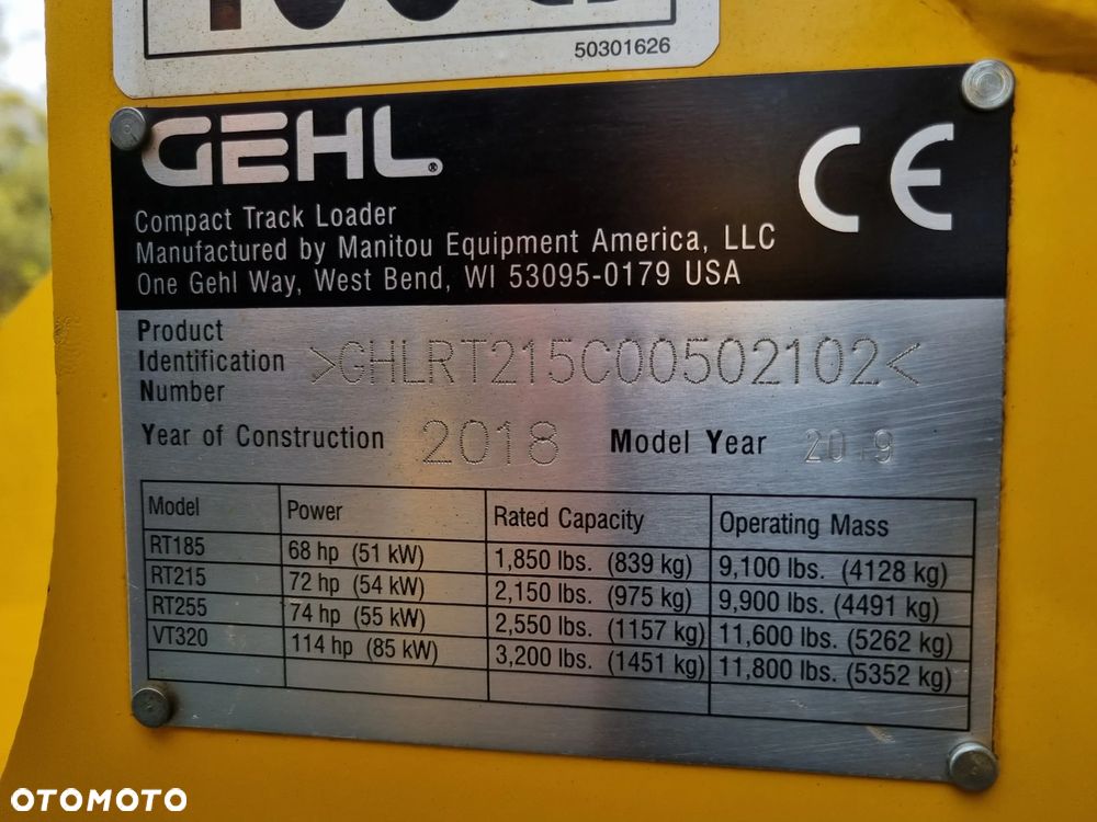 Gehl RT215 Udzwig 2,5 tony Amerykańska Ładowarka 2020rok silnik Yanmar 1900h z Norwegi jak Nowa Kamera Klima Potężna Moc - 40