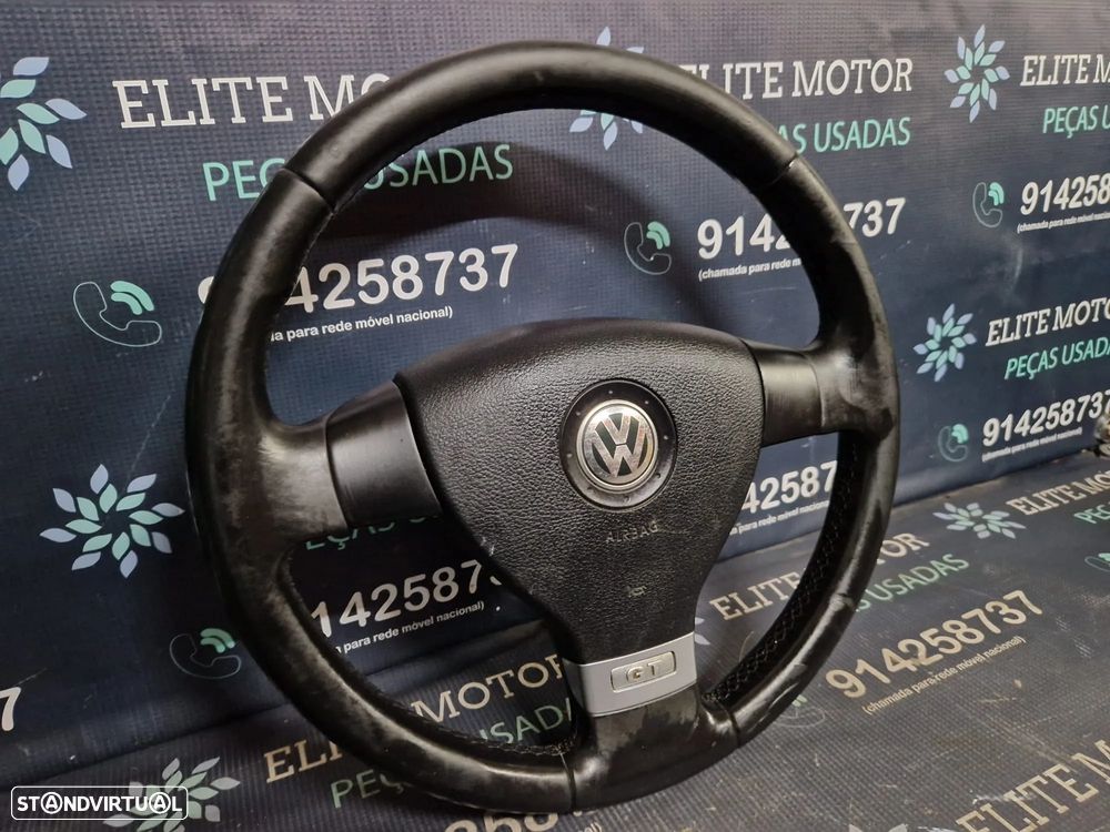 Volante usado pele com airbag VW GOLF V GT 5 JETTA PASSAT TOURAN CADDY - 1