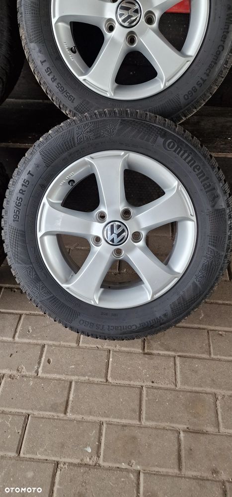 ALUFELGI+OPONY Continental 195/65 R15 ET50 VW Golf VI Touran  Caddy - 9