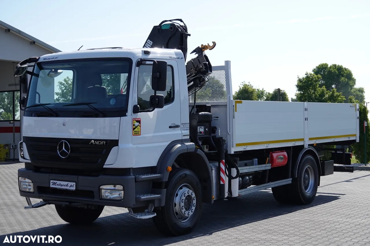 Mercedes-Benz AXOR 1829 / 4X2 / TRANSMISIE - 6 M / HDS HIAB 122 BS-3 / extensie: 10 M / CAPACITATE MAXIMA DE RIDARE 4 600 KG / MANUAL / RADIO CONTROL / ANVELOPE 100% / IMPORTAT - 6