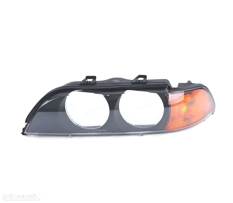 LENTE DE FAROL ESQ BMW SERIE 5 E39 95-00 PRETO AMBAR - 1