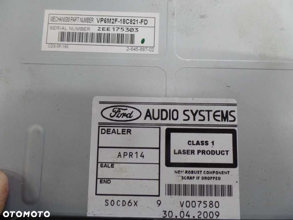 FORD MONDEO MK4 RADIO CD MP3 ZMIENIARKA CD3XX-CD6 8S7T-18C939-MD - 5