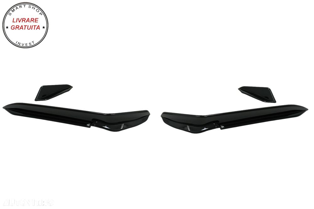 Ornamente bara fata flapsuri VW Golf 7.5 R Hatchback (2017-2020) Negru Lucios- livrare gratuita - 2