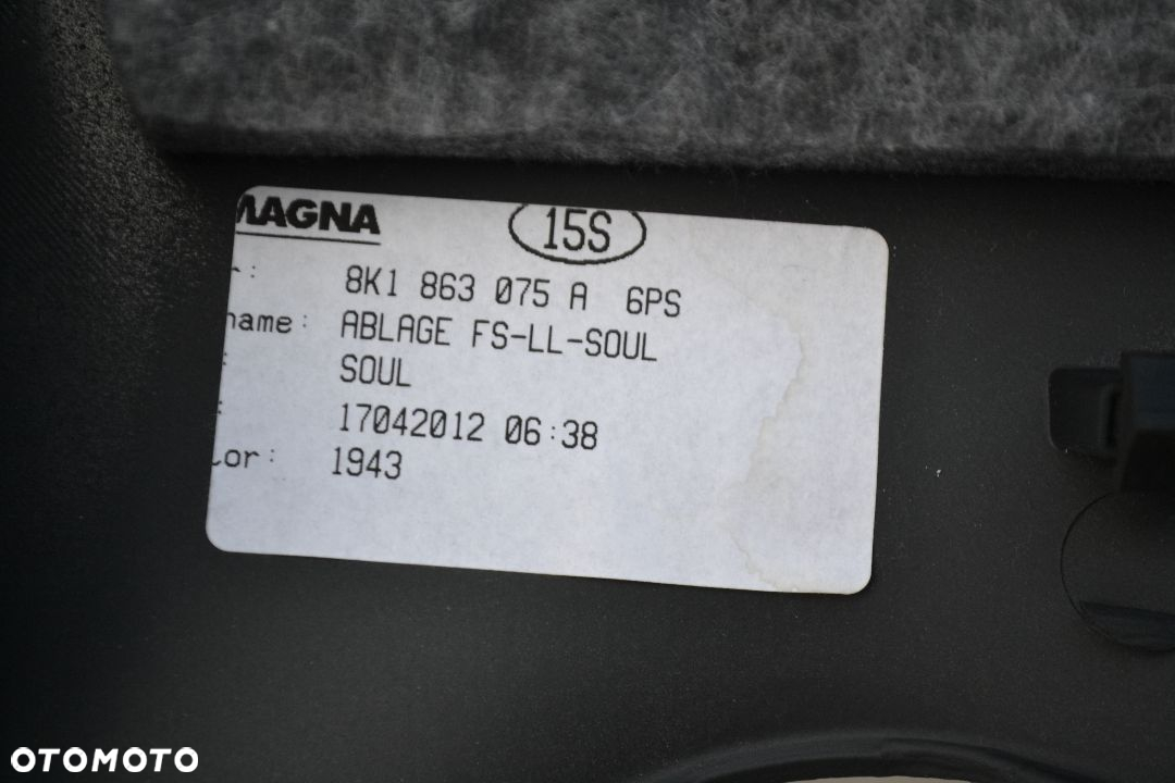 AUDI A4 B8 A5 PÓŁKA POD KIEROWNICĘ CZARNA SOUL EUROPA 8K1863075A - 3