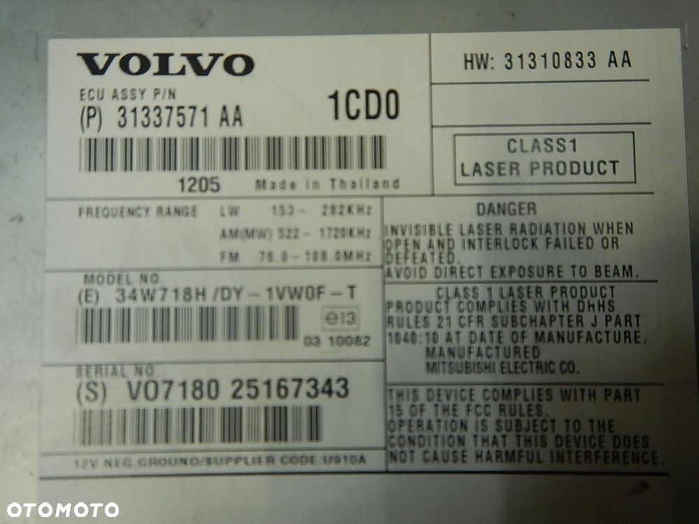 radio zmieniarka tuner cd volvo s60 ii v60 31337571 aa - 3