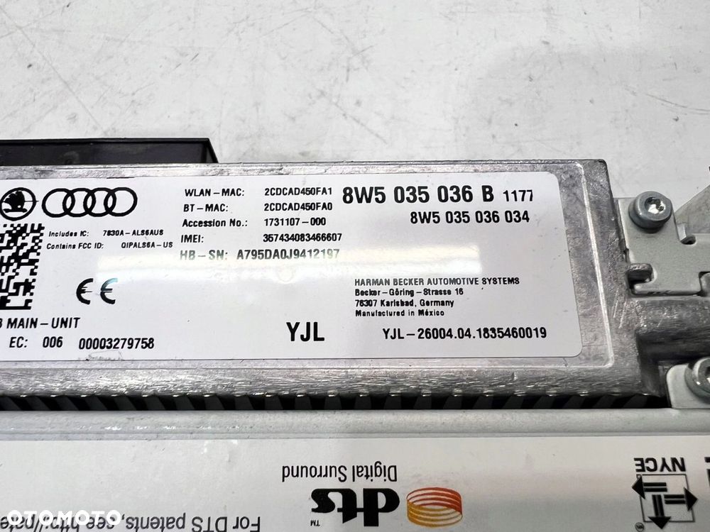 JEDNOSTKA MMI CZYTNIK KART SD AUDI Q5 FY A4 B9 8W5035036B - 5