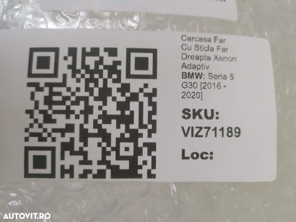 Carcasa Far Cu Sticla Far Dreapta Xenon Adaptiv BMW Seria 5 G30 2016 2 - 8