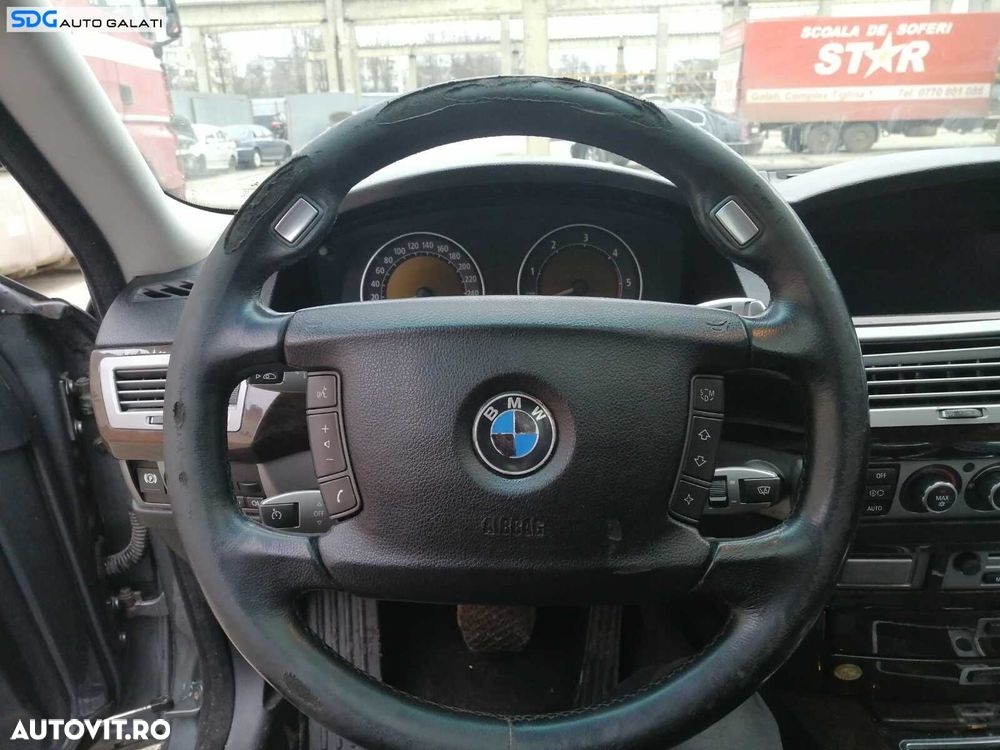 Volan Piele 4 Spite Gol Uzat pentru Retapitare BMW Seria 7 E65 E66 730 Facelift 2001 - 2008 - 1