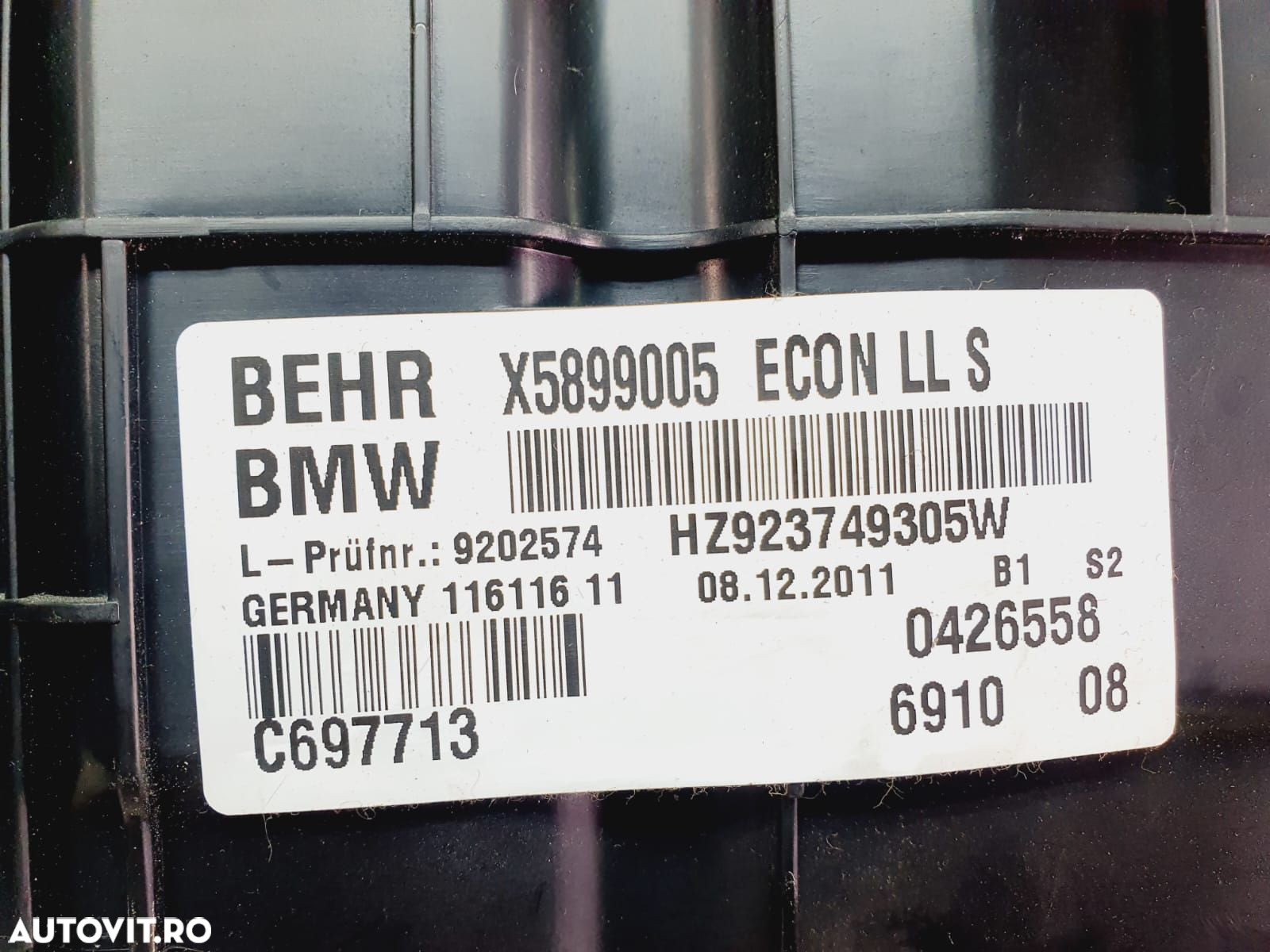 Carcasa aeroterma x5899005 923749305 BMW Seria 5 F11  [din 2009 pana  2013] - 19