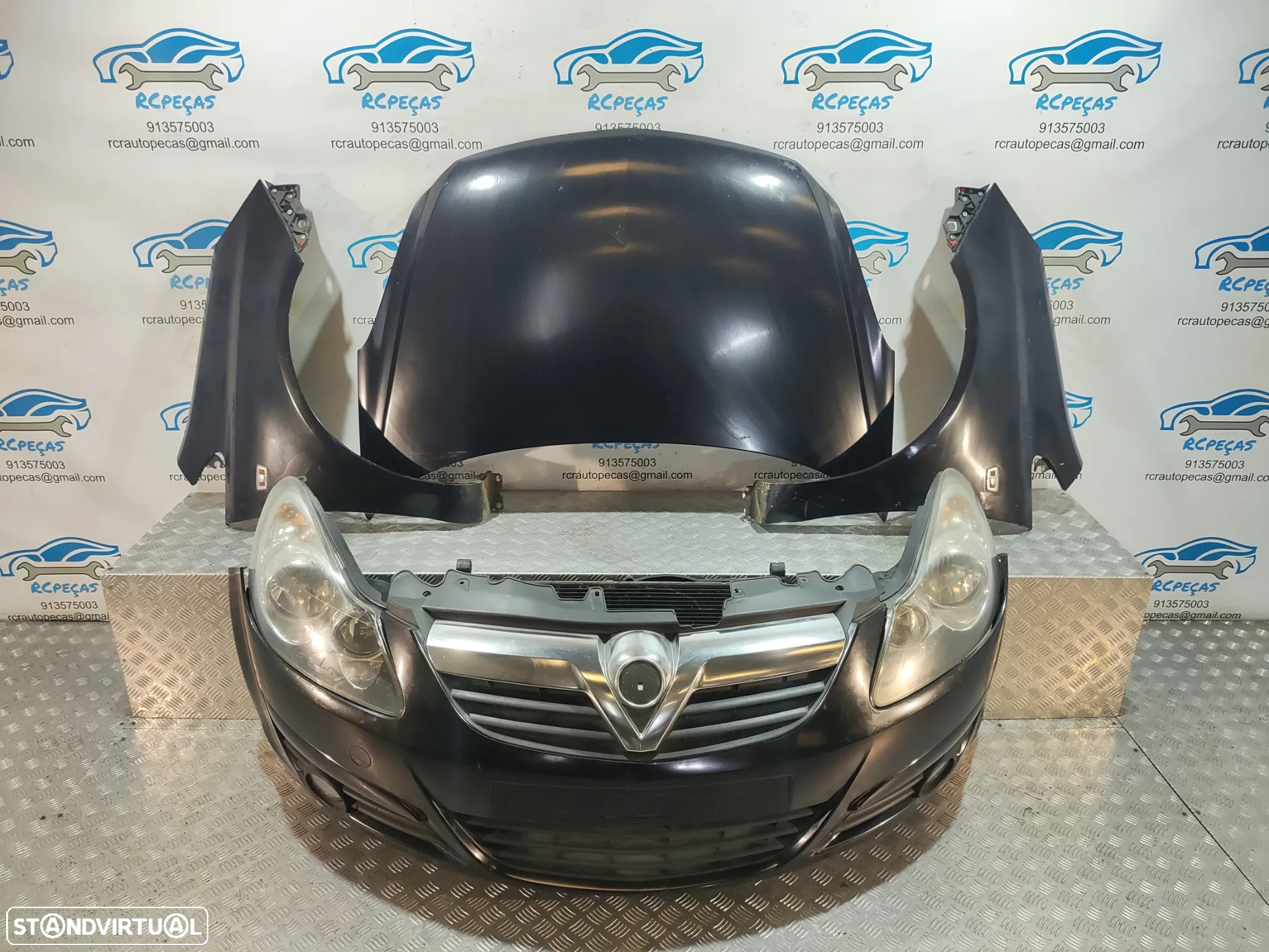 FRENTE COMPLETA OPEL CORSA D S07 CAPOT PARACHOQUES GUARDA-LAMAS OTICAS RADIADOR VENTILADOR FRENTE FIBRA REFORÇO - 22