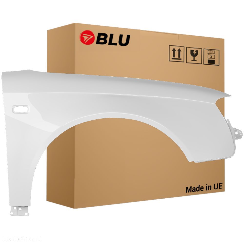 BLU Błotnik AUDI A4 B7 LY9C prawy biały 04-08 przód ocynk IbisWeiss - 1