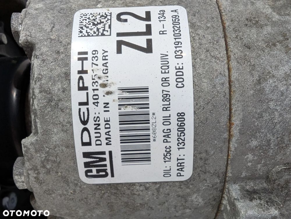 OPEL ASTRA J MERIVA SPRĘŻARKA KOMPRESOR KLIMATYZACJI 13250608 - 6
