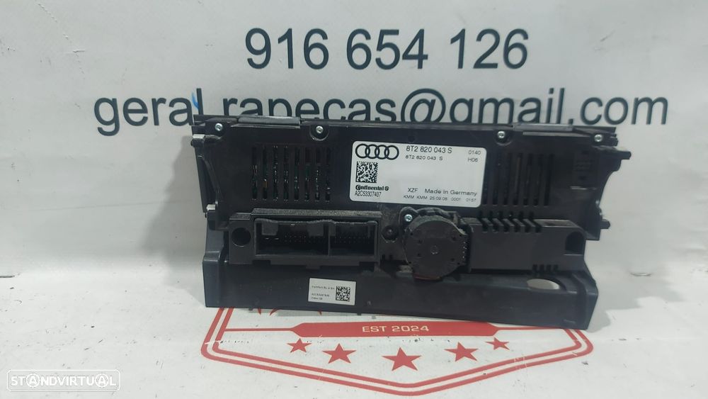 Comando Sofagem Climatronic Auto Rádio Audi A4 A5 A6 8T2820043S Original - 2